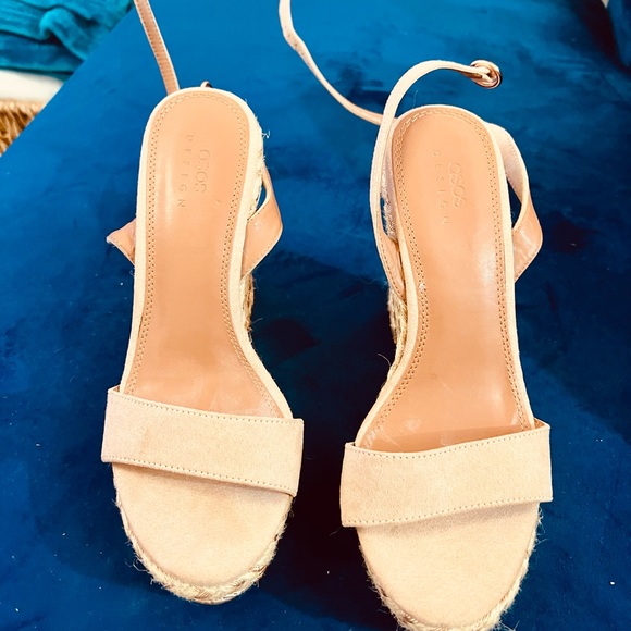 ASOS Design Tula Espadrille Wedges in Beige - Picture 2 of 4